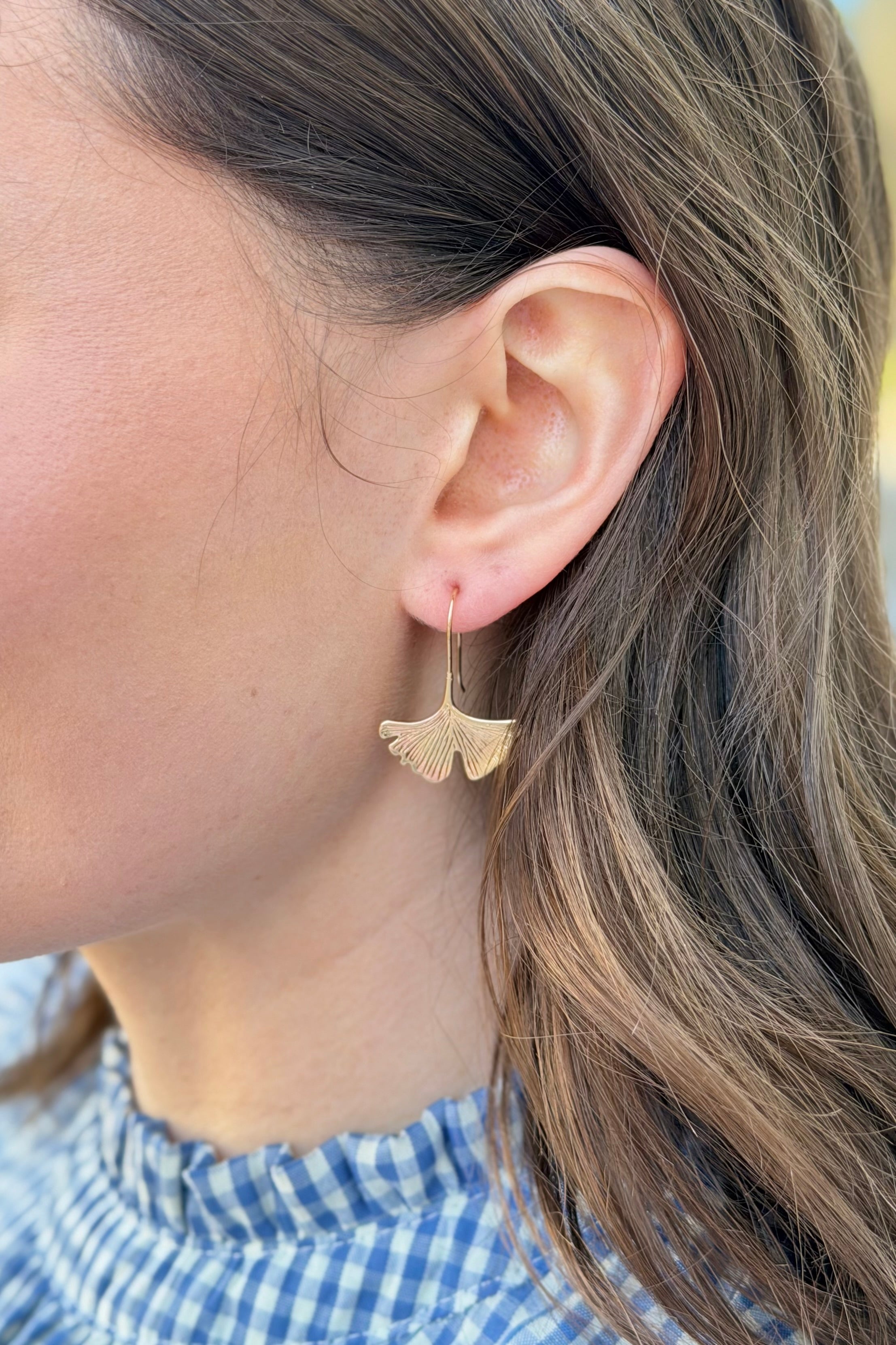 Artistic Ginkgo Leaf Drop Earrings