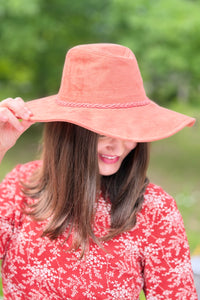 Braided Tassel Fedora Hat - Rust