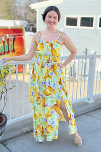 Printed Rayon Challie Maxi Dress - Green