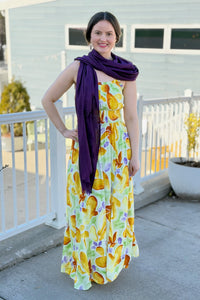 Solid Light Summer Scarf - Plum