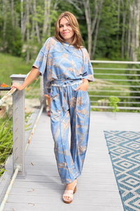 Camo Print Lounge Pants - Blue