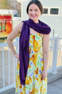 Solid Light Summer Scarf - Plum