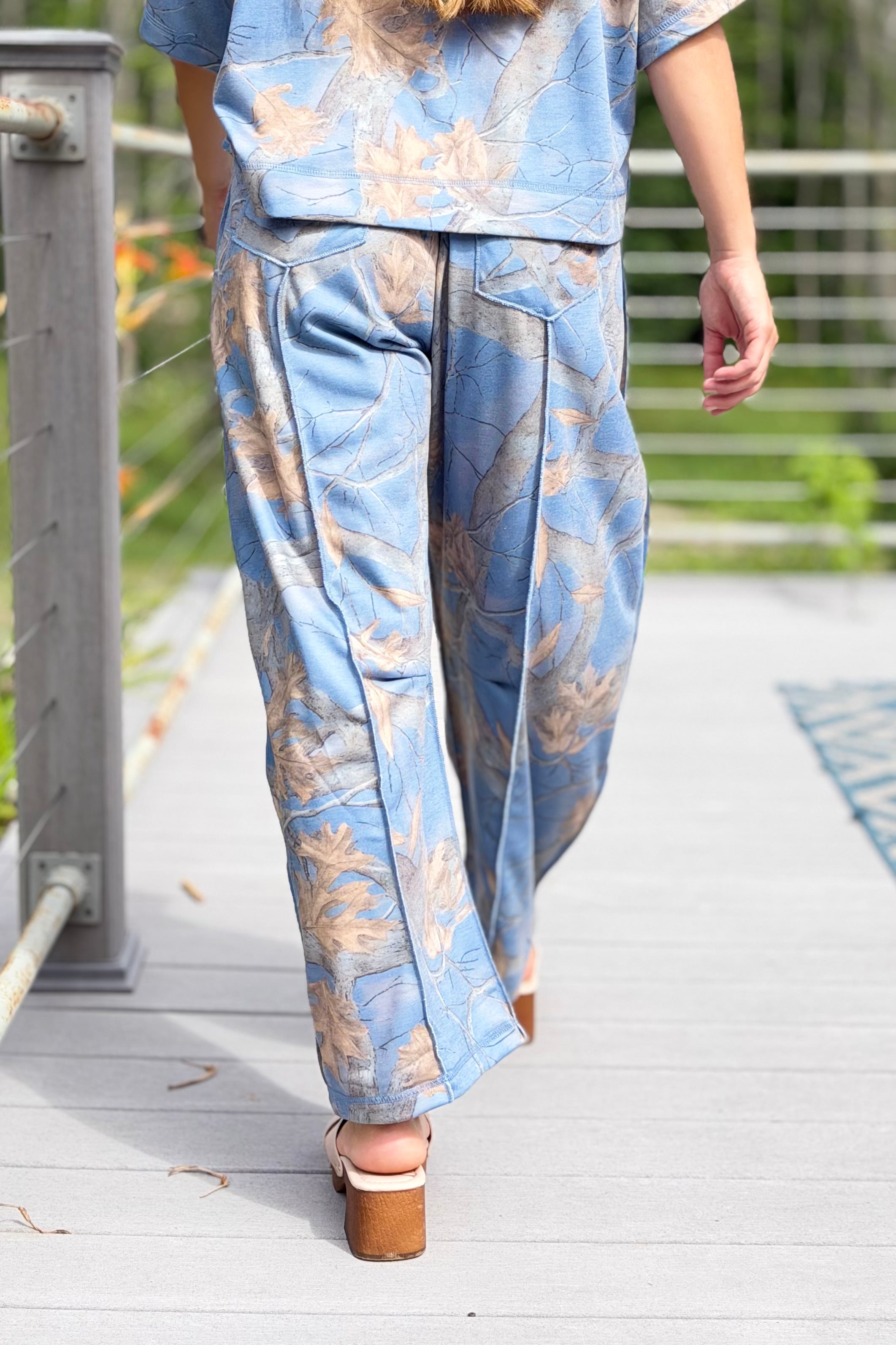 Camo Print Lounge Pants - Blue