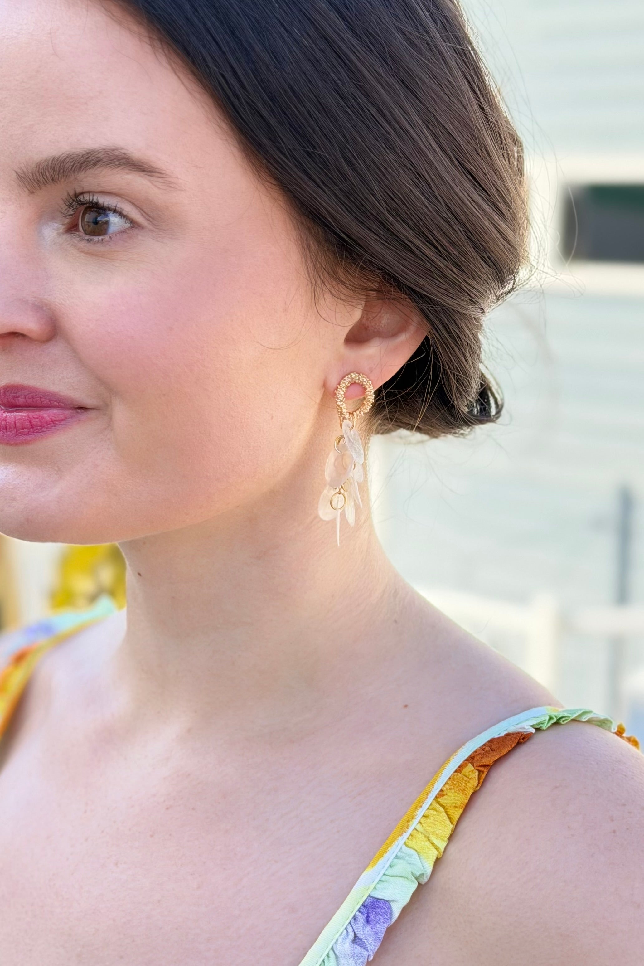 French Style Shell Tassel Drop Earrings