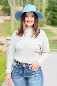 Lula Off Shoulder Top - Grey