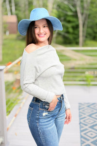 Lula Off Shoulder Top - Grey