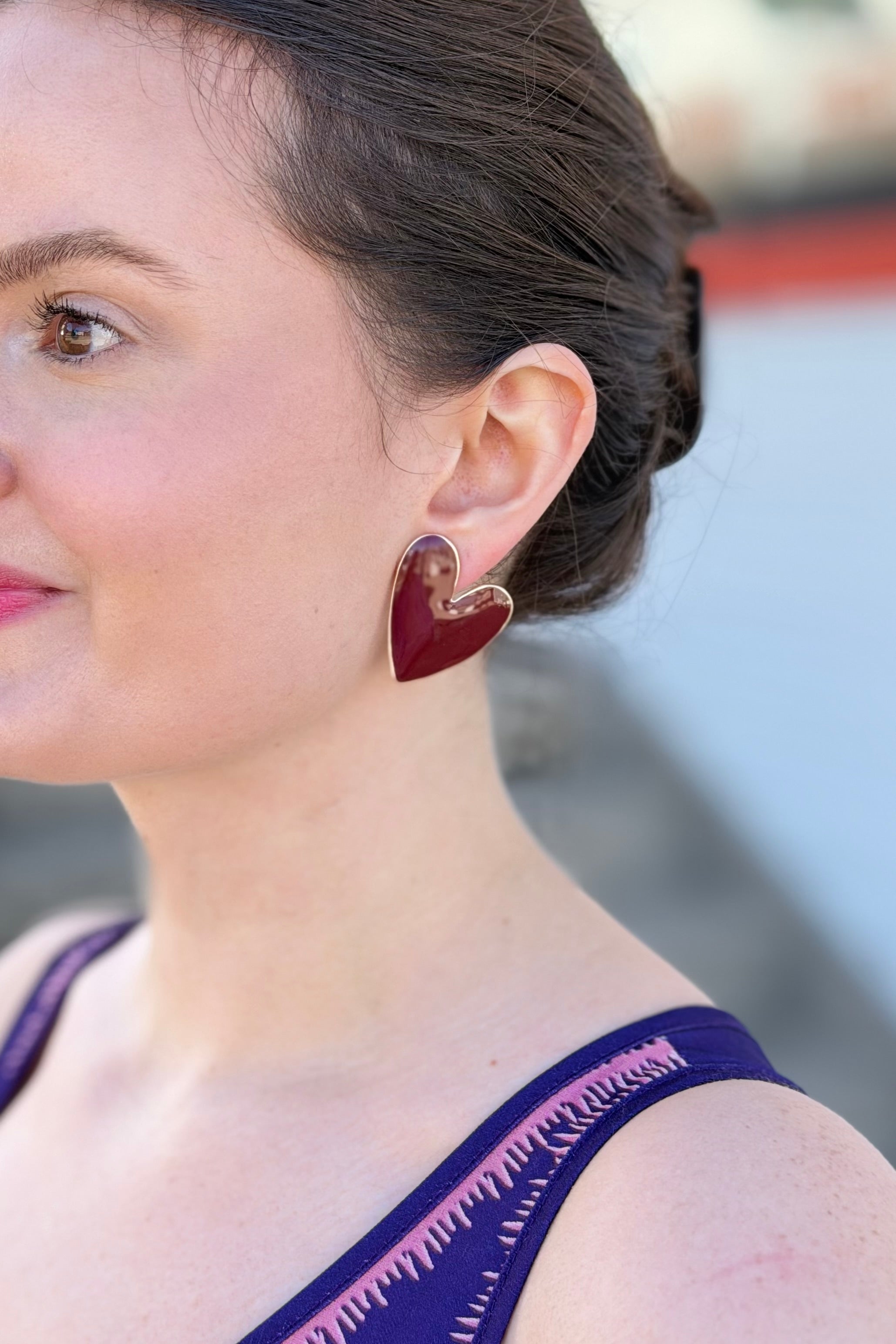 Exaggerated Heart Design Earrings