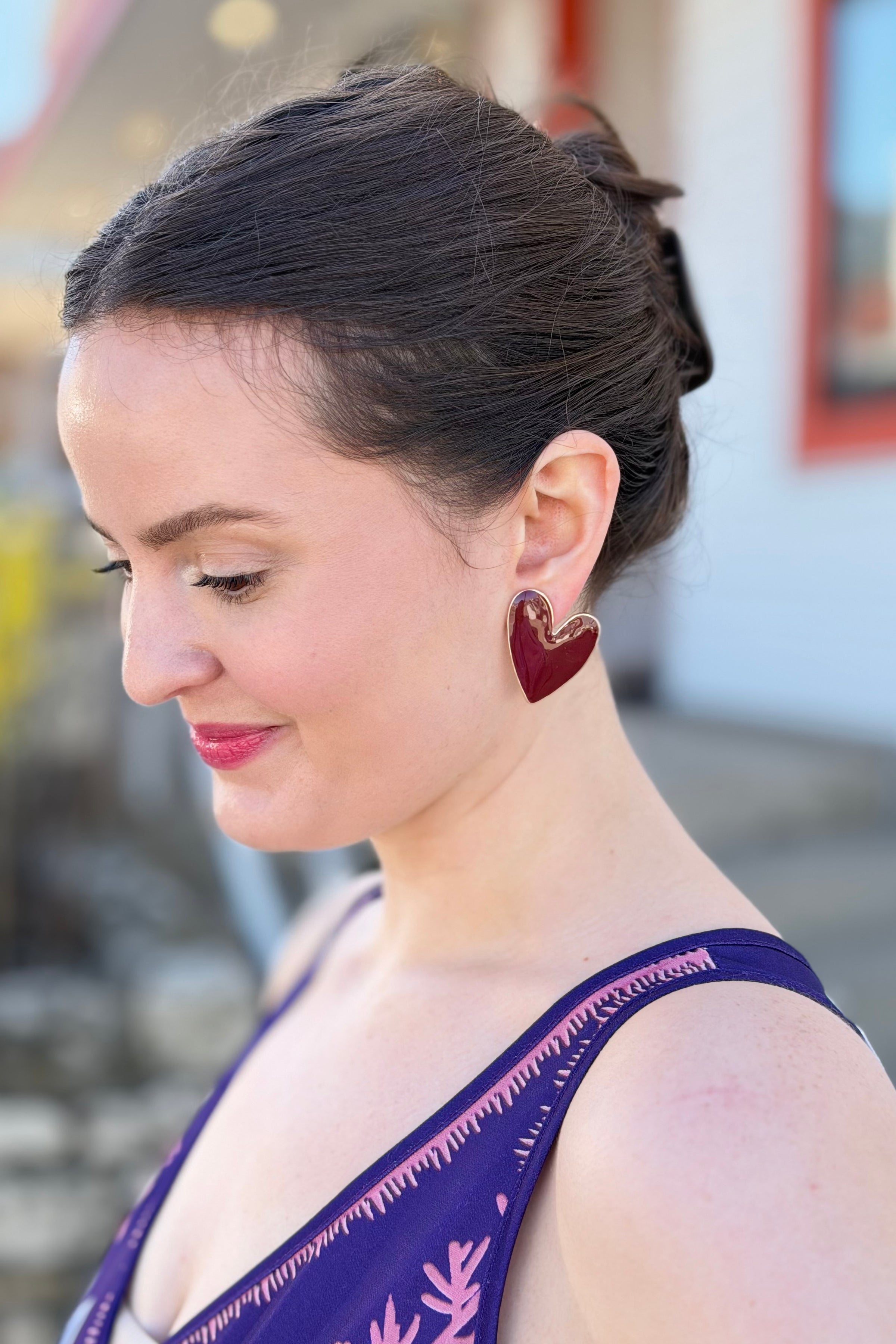 Exaggerated Heart Design Earrings