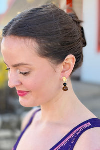 Vintage Swirl Amber Stud Earrings