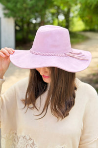 Braided Tassel Fedora Hat - Mauve