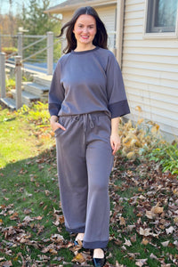 Cloudknit Colorblock Pants - Charcoal