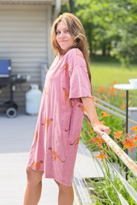 Cheetah Print Dress - Strawberry Smoothie