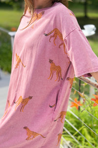 Cheetah Print Dress - Strawberry Smoothie