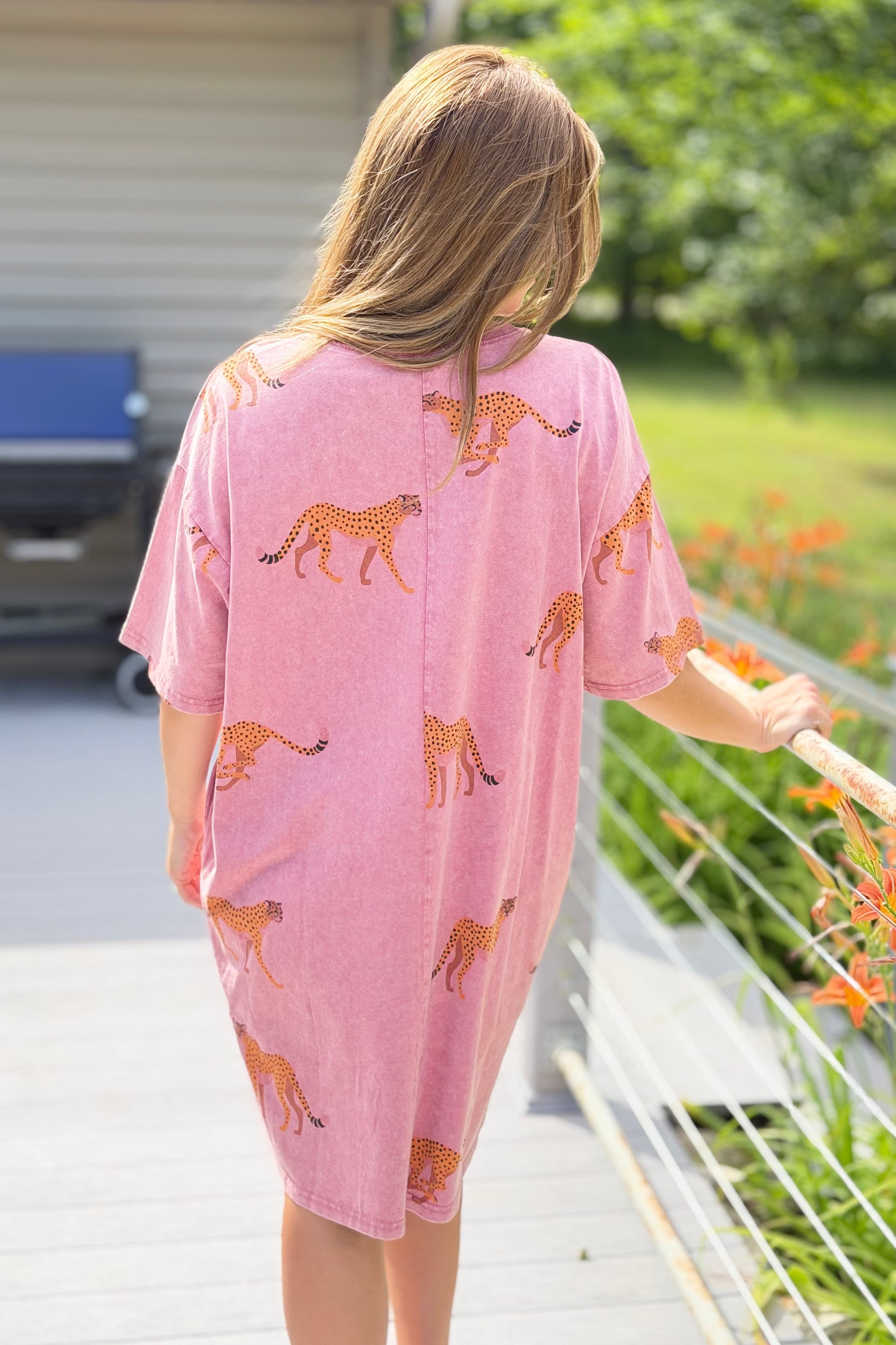 Cheetah Print Dress - Strawberry Smoothie