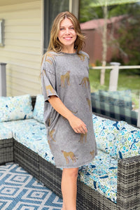 Cheetah Print Dress - Ash