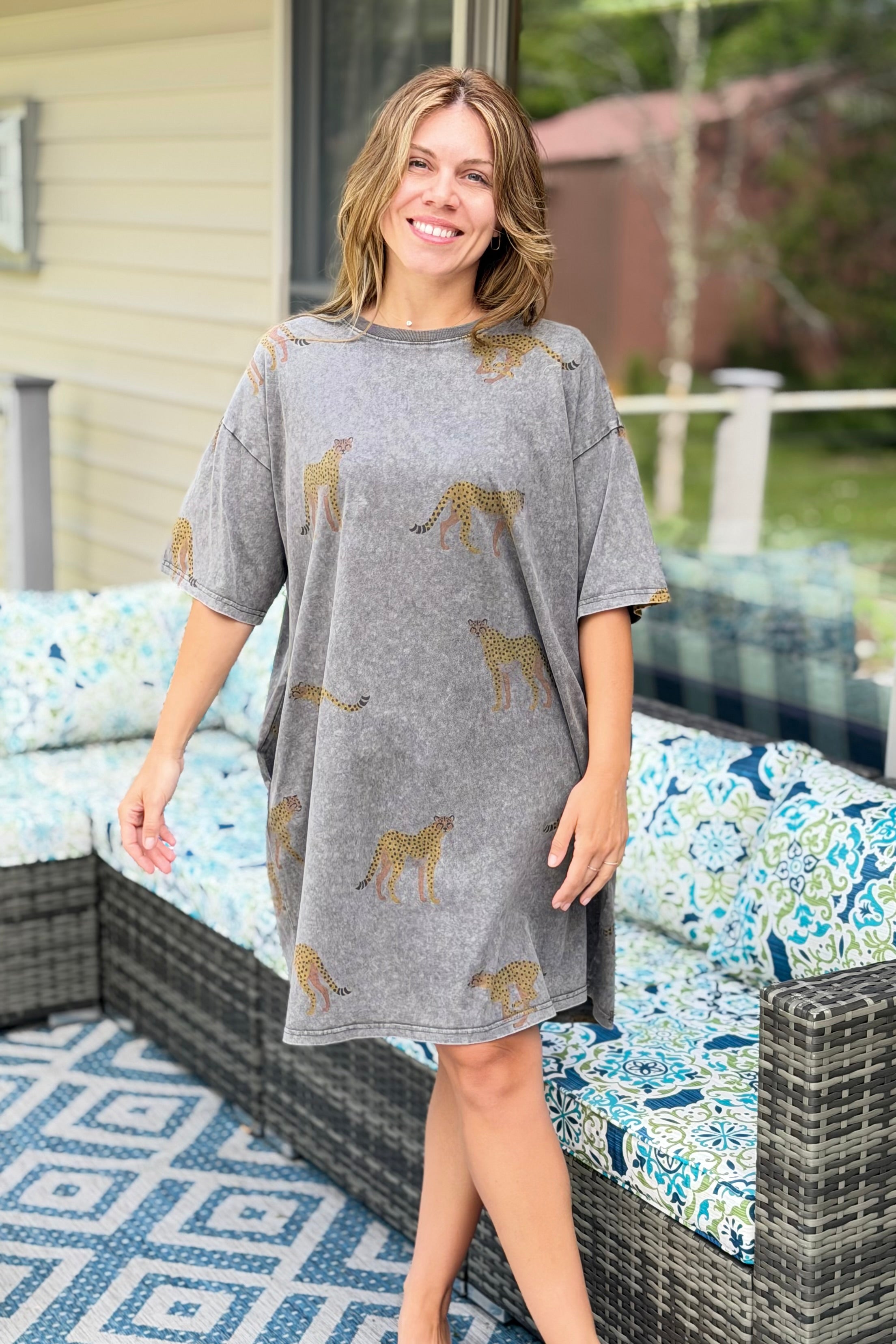 Cheetah Print Dress - Ash