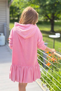 Mineral Washed Bubble Dress  - Antique Rose