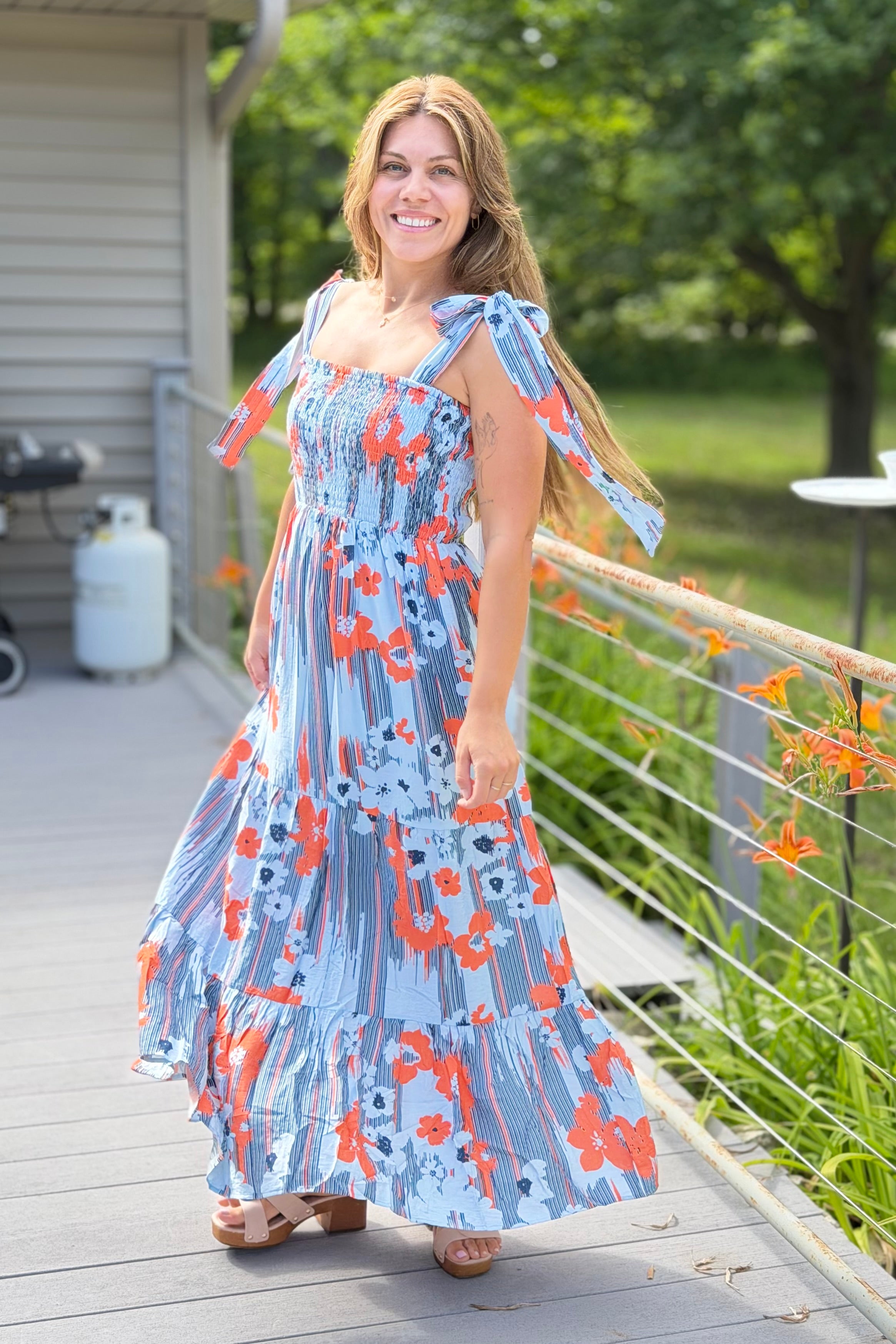 Kaelani Printed Tiered Dress