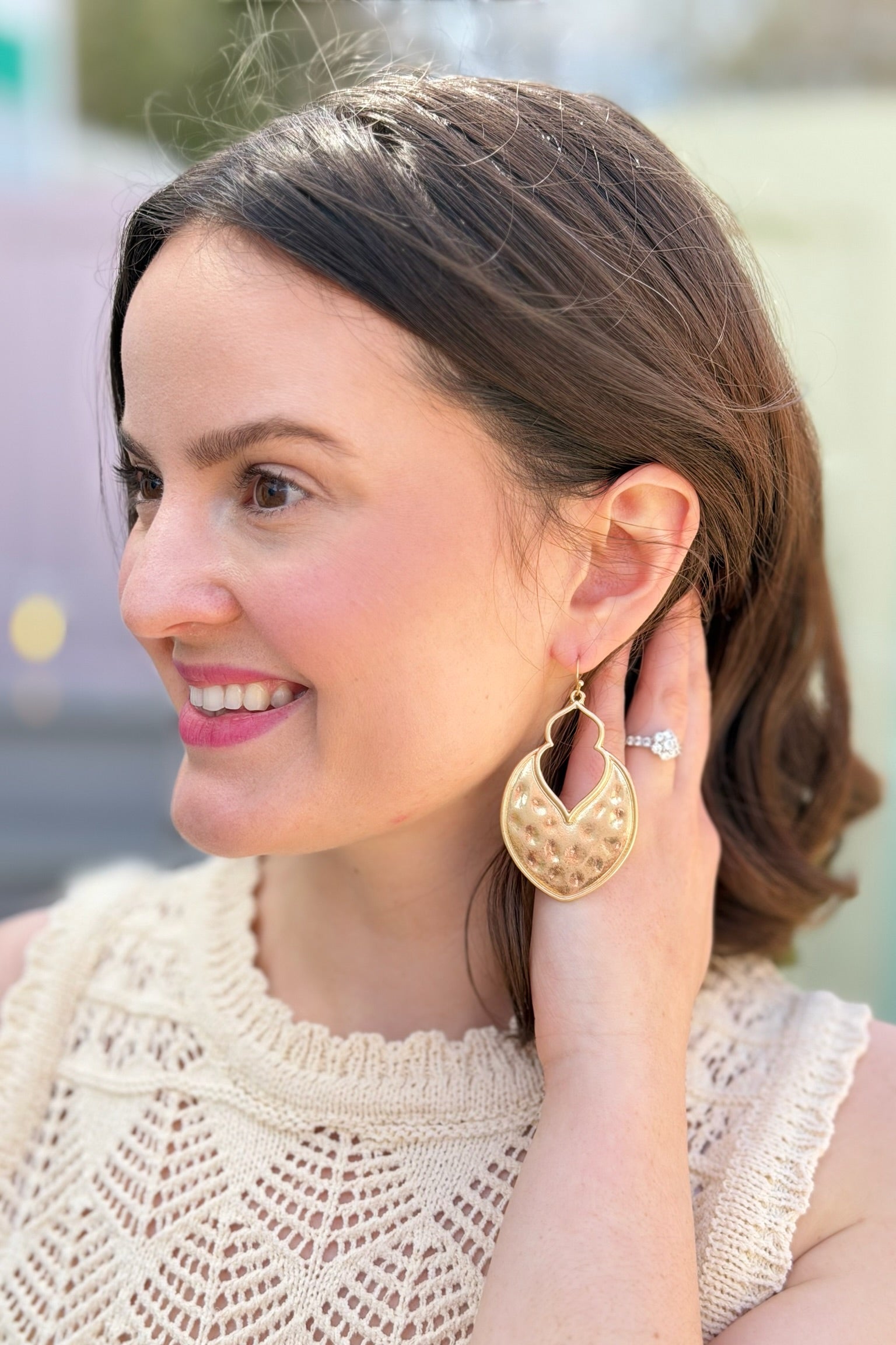 Gold Arabesque Drop Earrings
