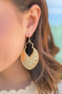 Gold Arabesque Drop Earrings