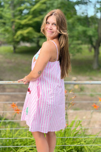 Summer Vibes Embroidery Dress - Pink