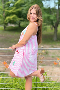 Summer Vibes Embroidery Dress - Pink