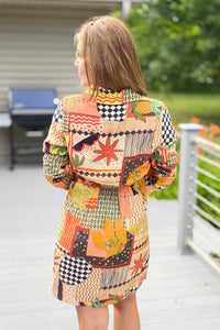 Patchwork Pineapple Dress - Multi