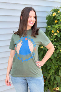 Shenanigan Pigeon T-Shirt - Moss