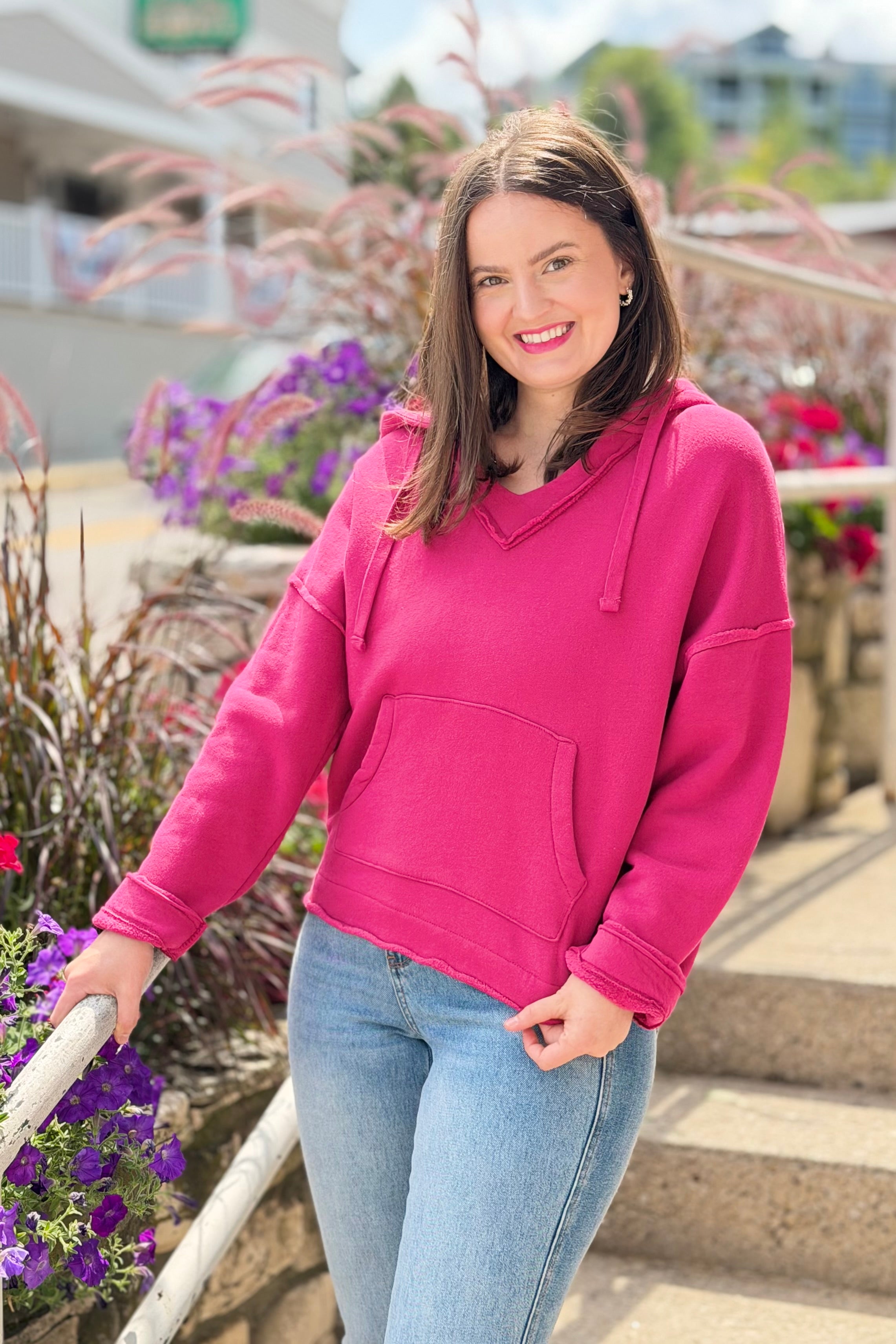 Malibu Cotton Hoodie - Plum Pink