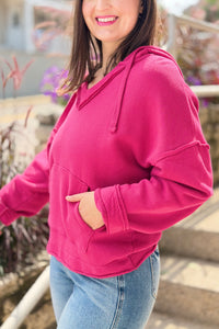 Malibu Cotton Hoodie - Plum Pink