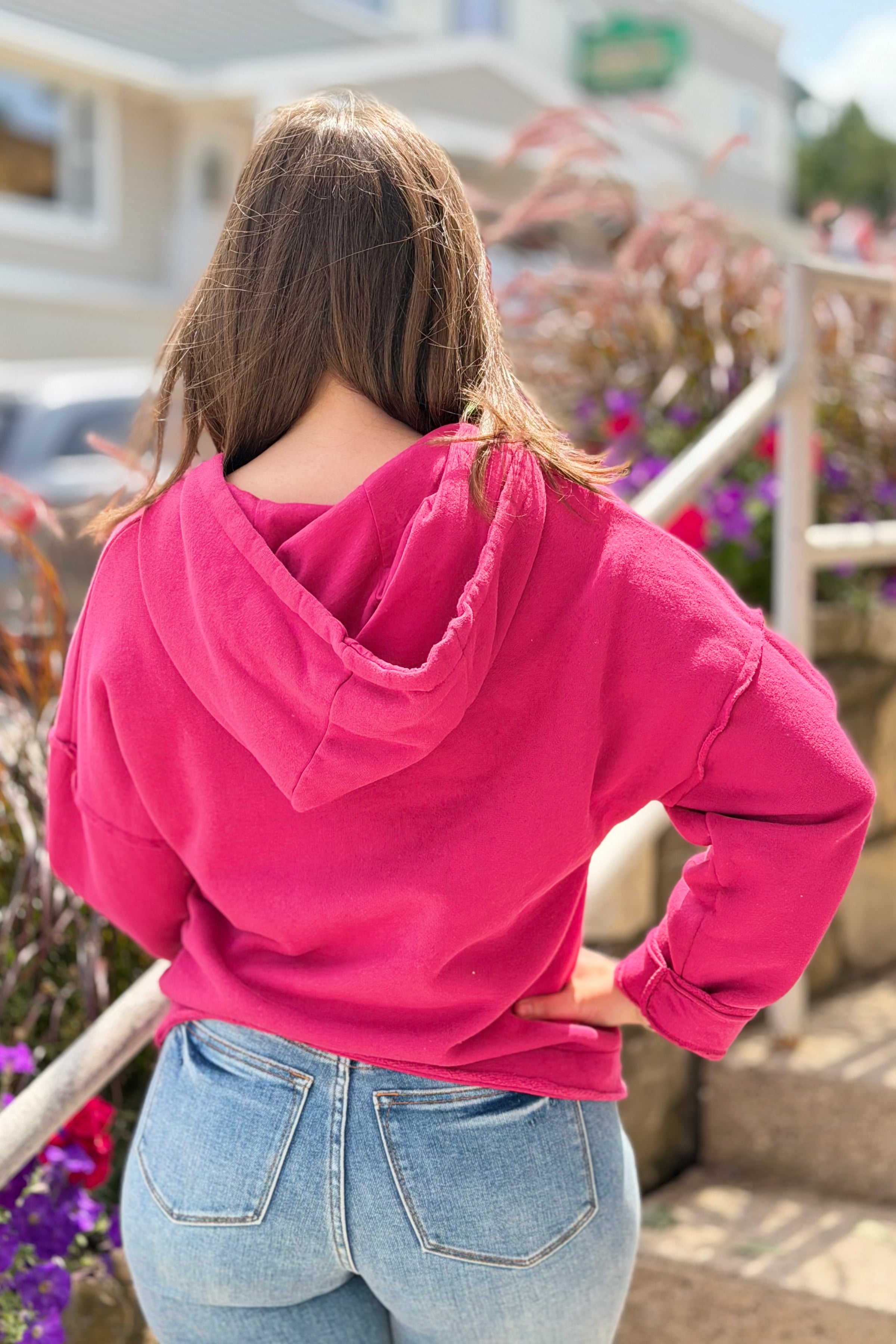 Malibu Cotton Hoodie - Plum Pink