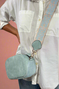Boho Guitar Strap Crossbody - Baby Blue