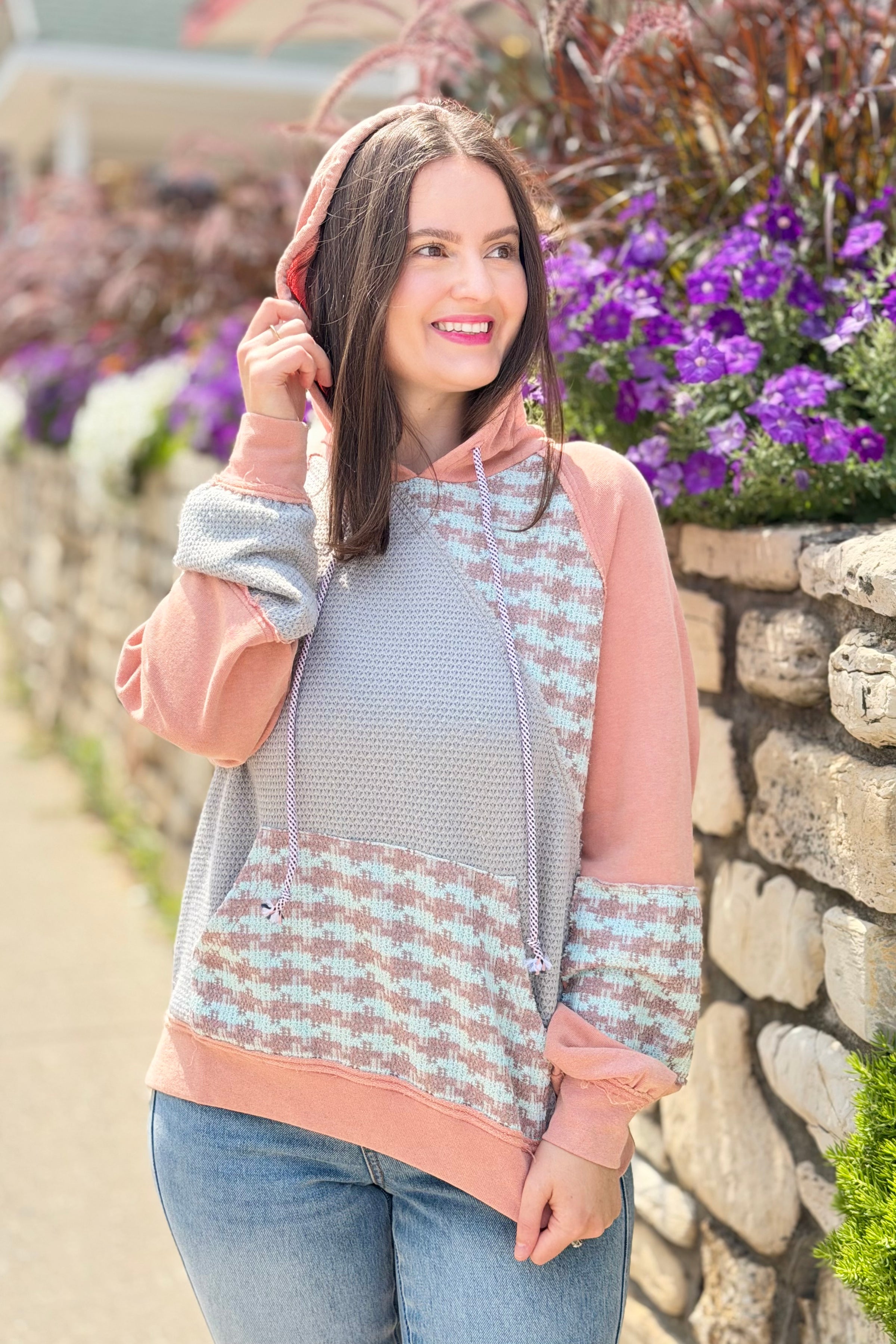 Color Mix Mineral Wash Top - Dusty Coral