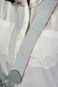 Boho Guitar Strap Crossbody - Baby Blue