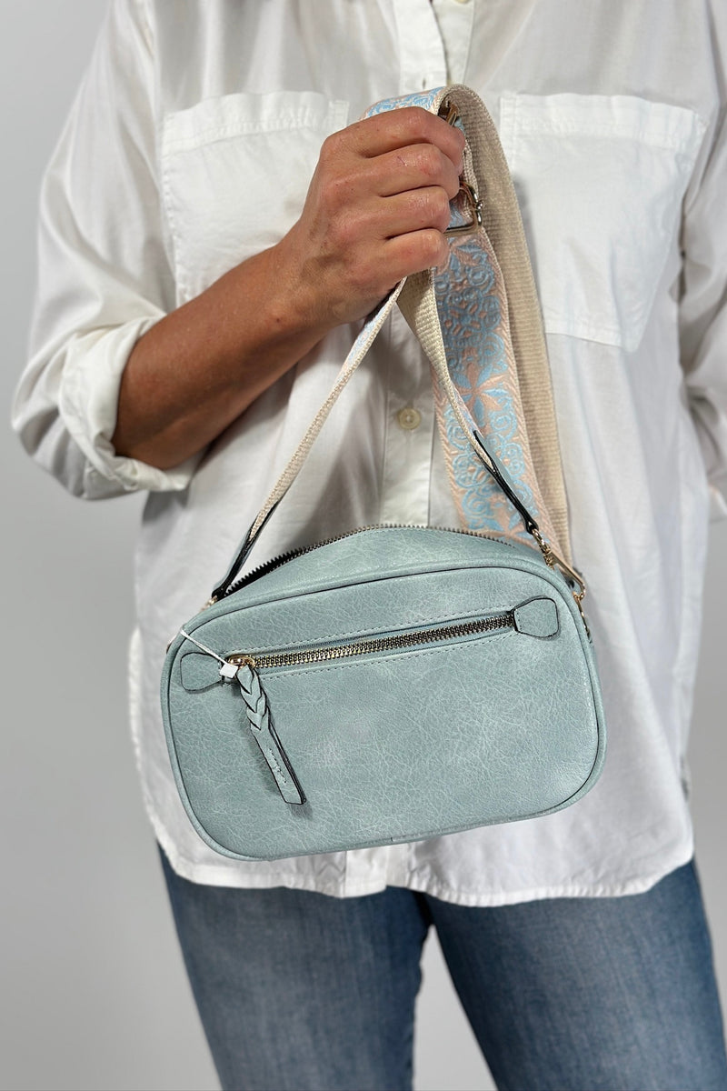 Boho Guitar Strap Crossbody - Baby Blue