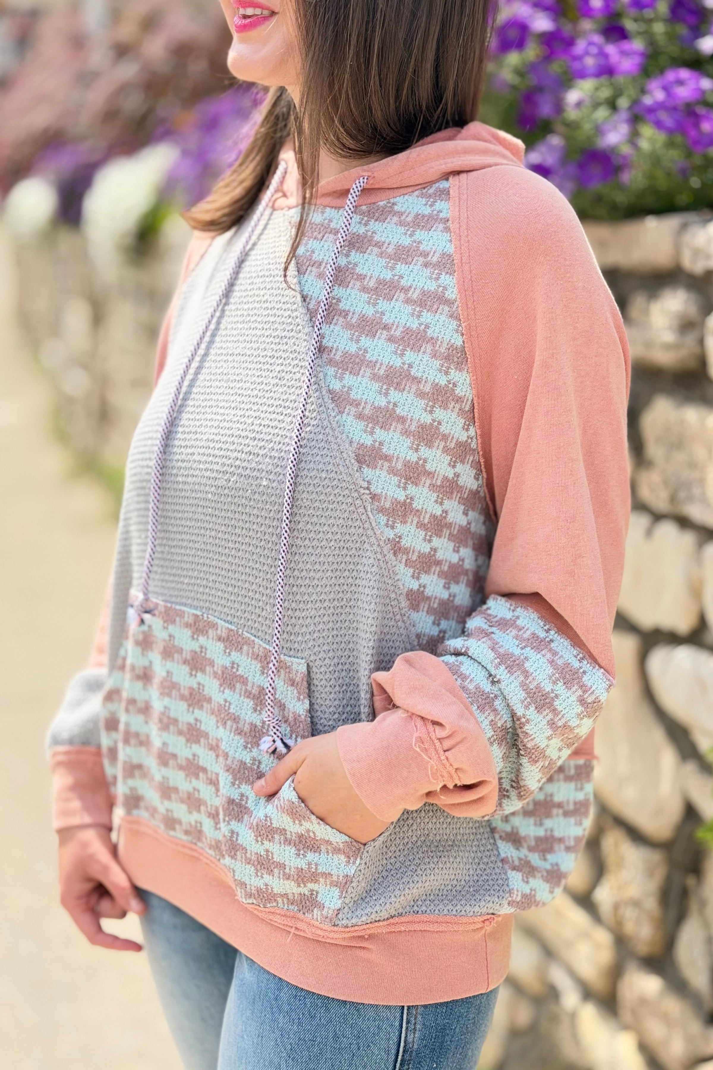 Color Mix Mineral Wash Top - Dusty Coral