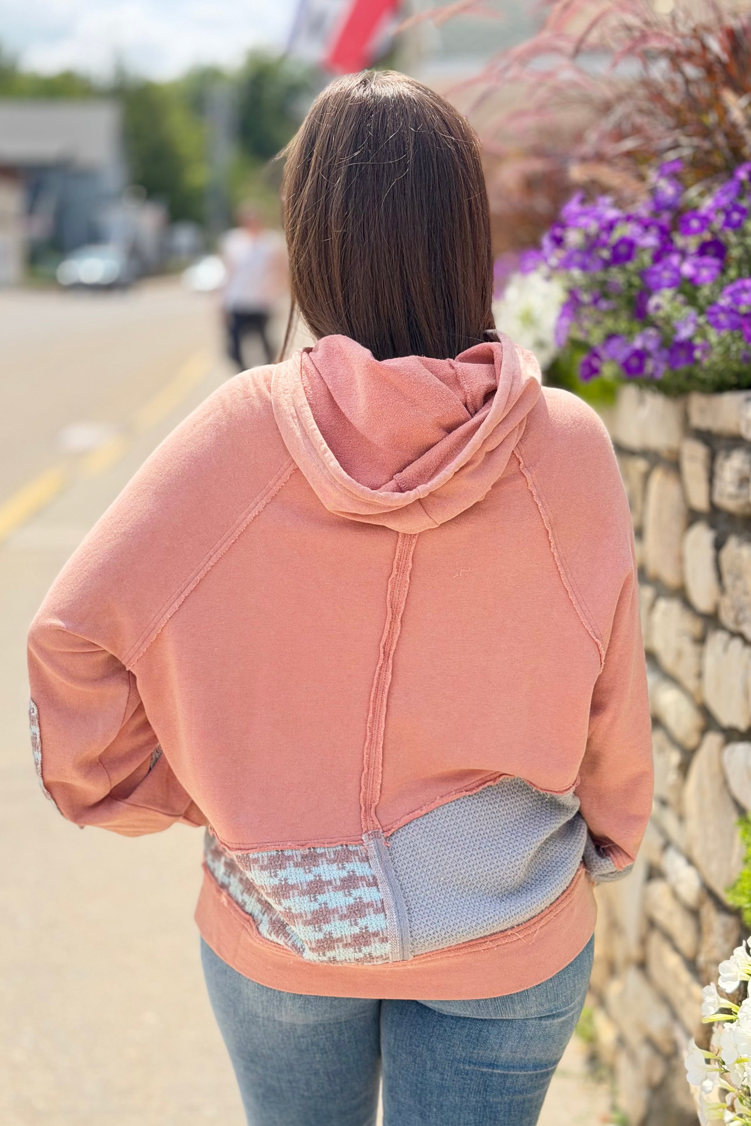 Color Mix Mineral Wash Top - Dusty Coral