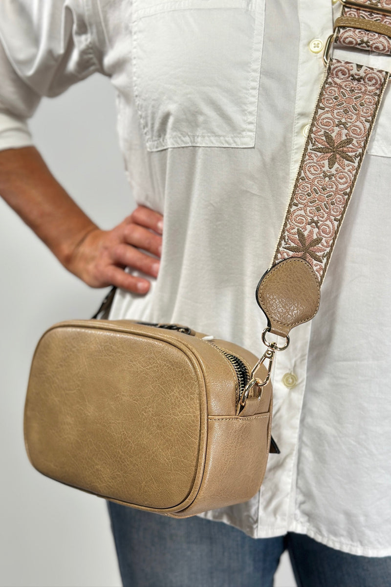 Boho Guitar Strap Crossbody - Mocha