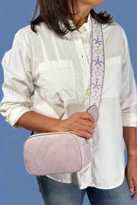 Boho Guitar Strap Crossbody - Lavender