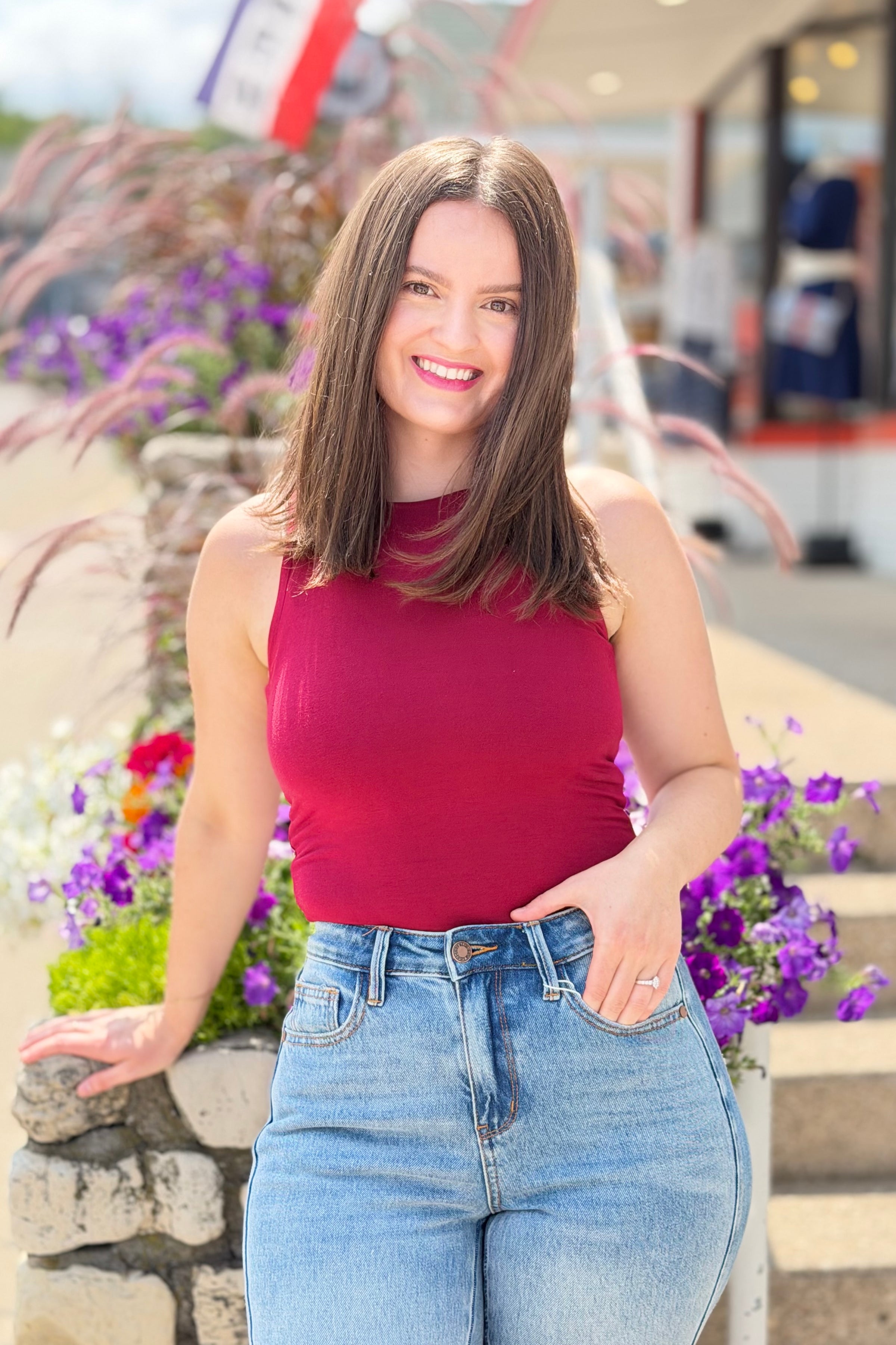Double Layered Tank Top - Cabernet