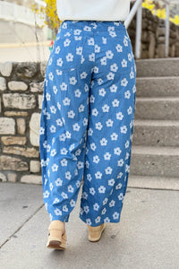 Flower Print Culotte Pants