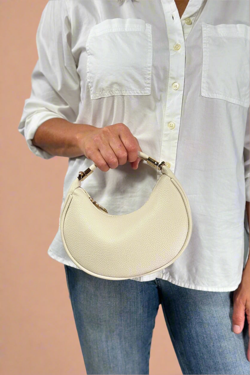 Baghdad Half-Moon Crossbody - Off White