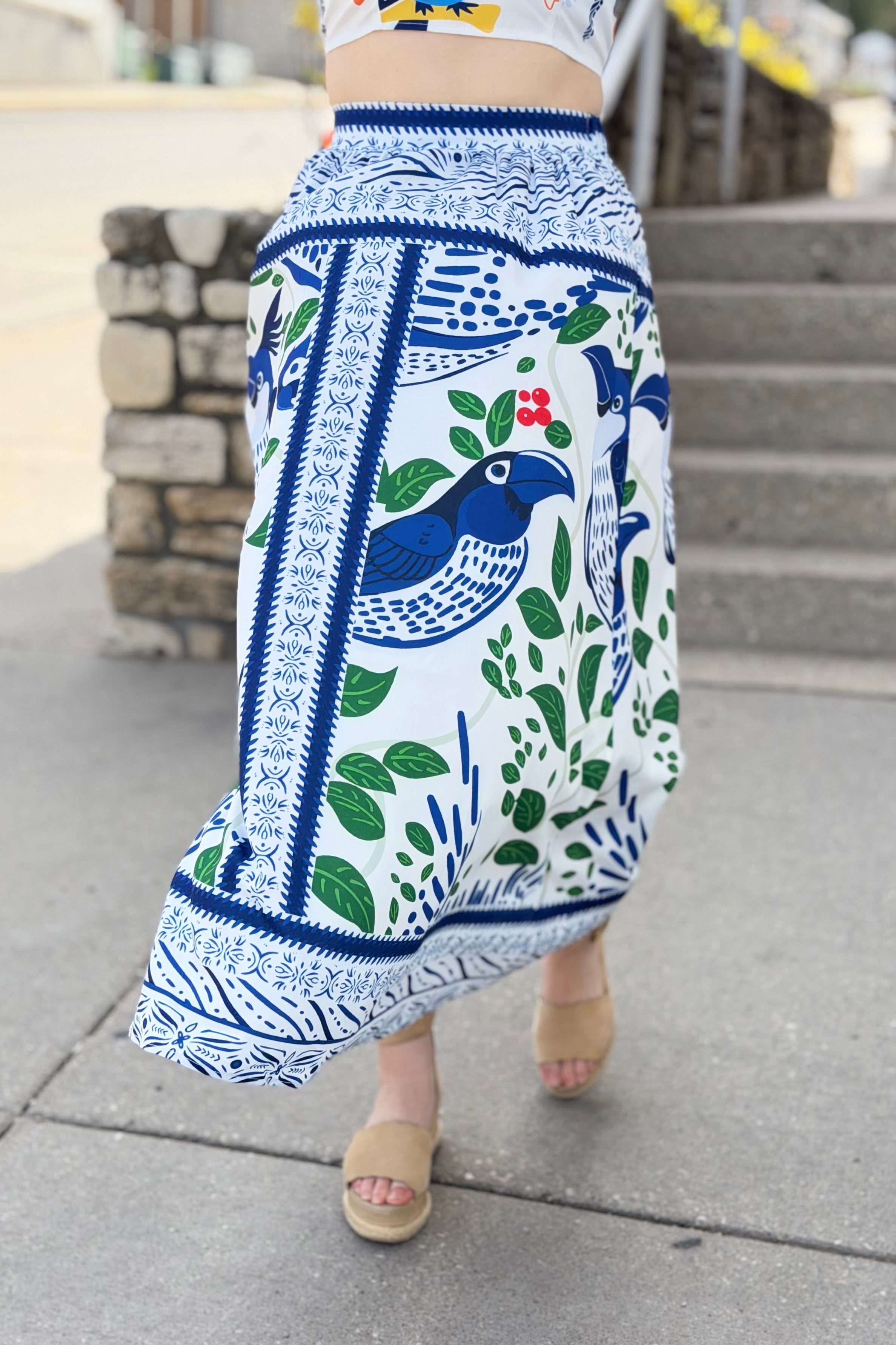 Colorful Boho Floral Skirt