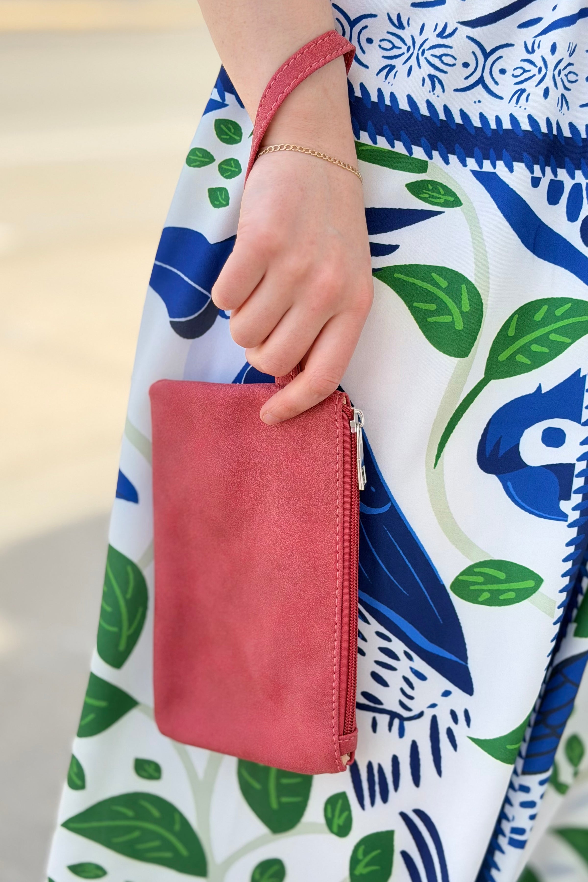 Vibrant Compact Wristlet - Red