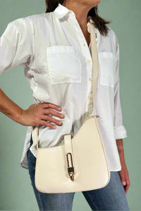 Havana Asymmetrical Shoulder Bag - Bone