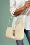 Havana Asymmetrical Shoulder Bag - Bone