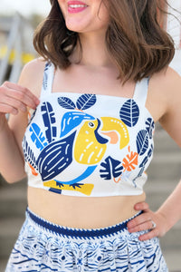 Colorful Boho Floral Crop Top
