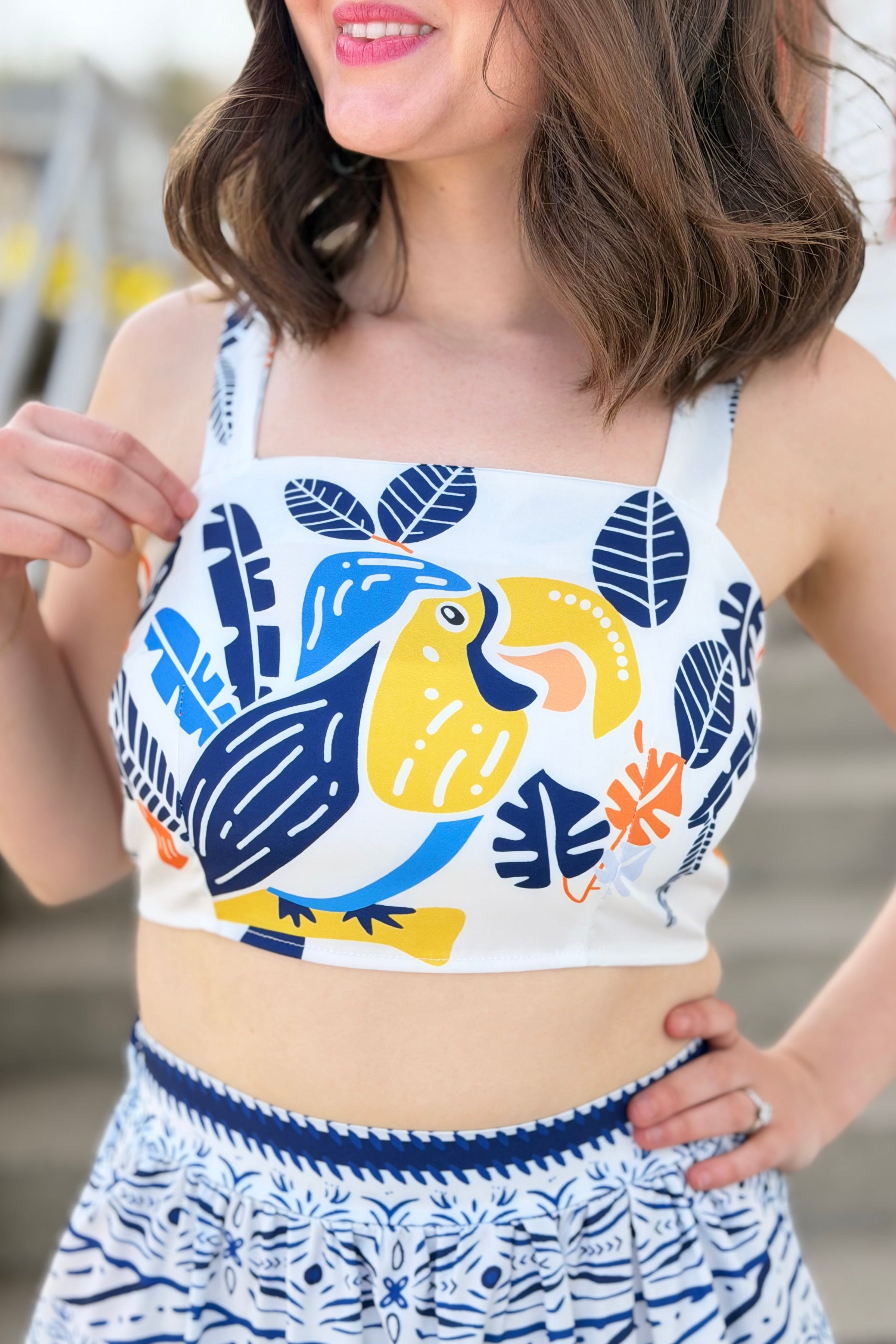 Colorful Boho Floral Crop Top