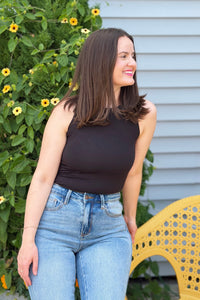Double Layered Tank Top - Black