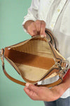 Daisy Half-Moon Rattan Crossbody - Natural